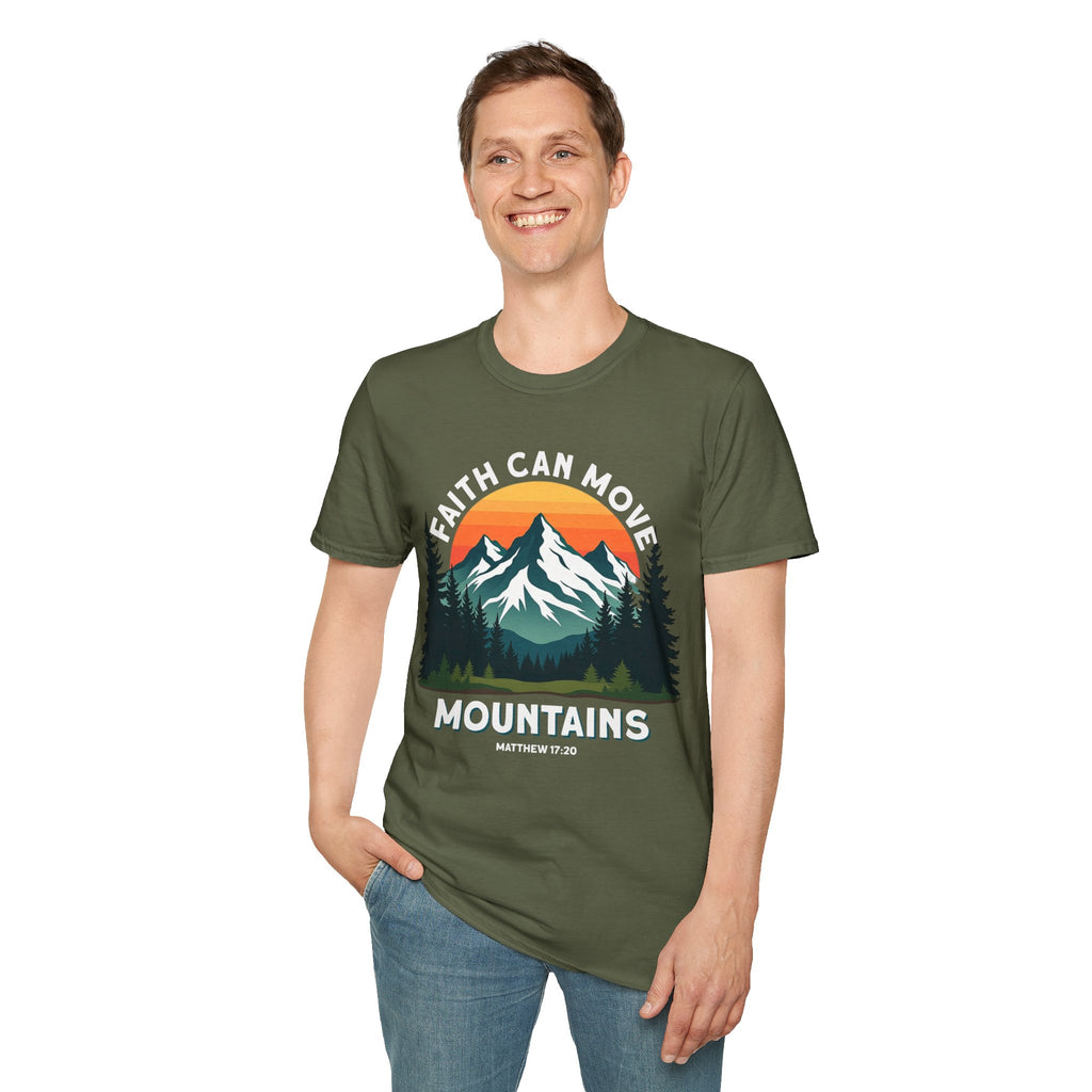 Faith Can Move Mountains Matthew 17:20 Men's T-shirt